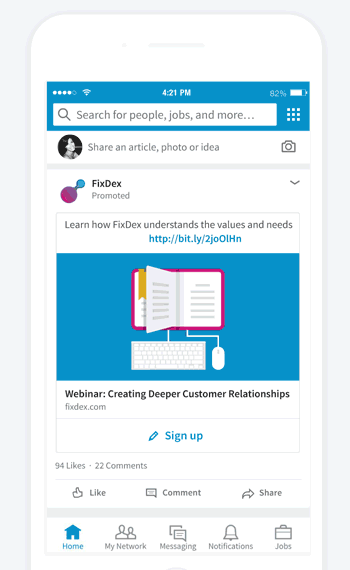Animated LinkedIn lead generation forms displayed on mobile device