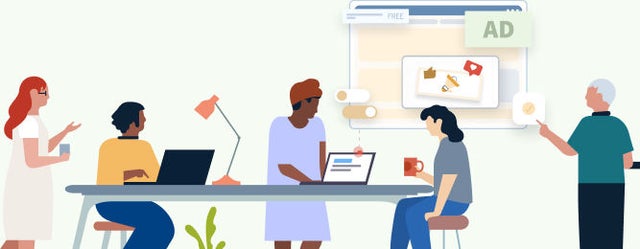 Team collaboration on digital advertising project