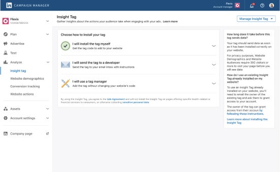 tab representing campaign manager insight tag