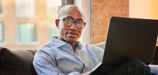 man working on computer