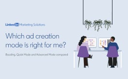 Illustration cover of "Which ad creation mode is right for me?" comparison guide.