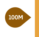 Illustration of a pin marker indicated 100M.