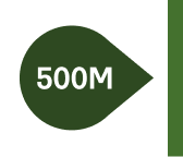 Illustration of a pin marker indicated 500M.