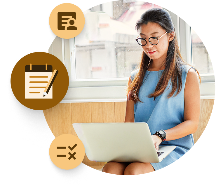 photo of a person working on a laptop