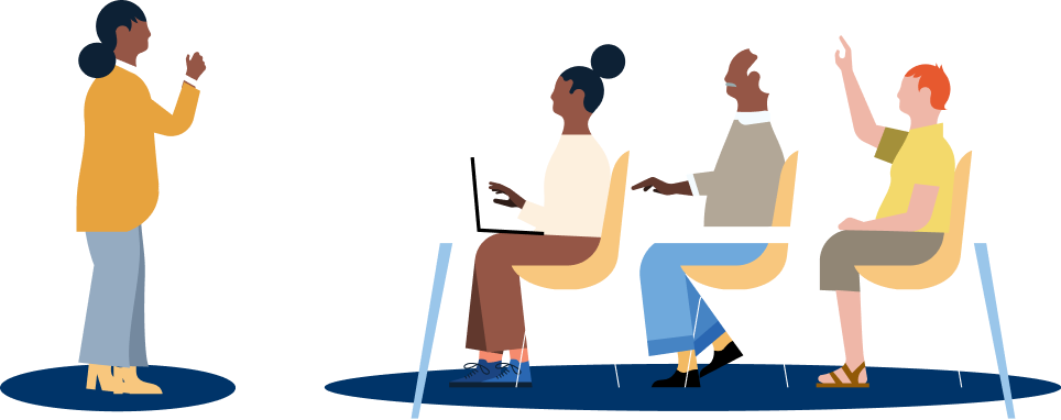 illustration of people in a class