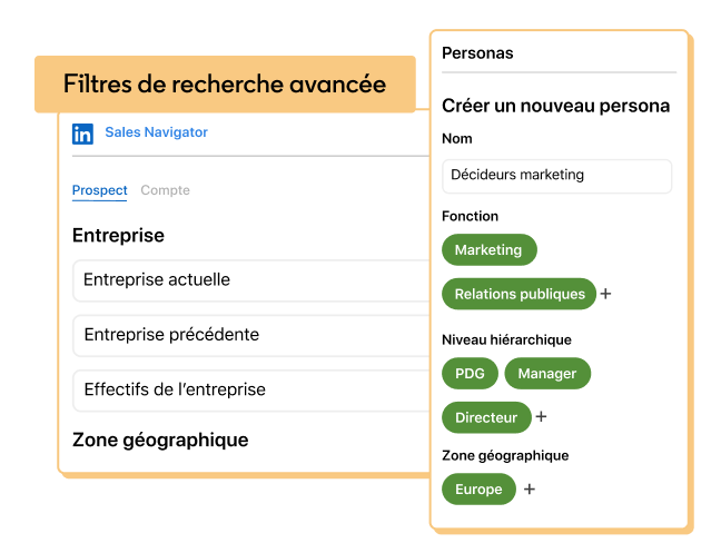 Image d’UI du produit illustrant l’identification des bonnes personnes