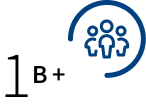 Icon of three individuals with "1B+" on the side.