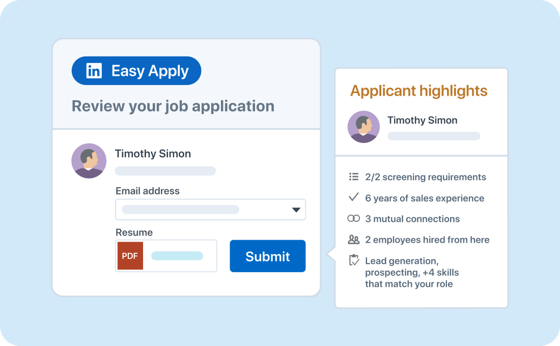 UI illustration of LinkedIn Jobs