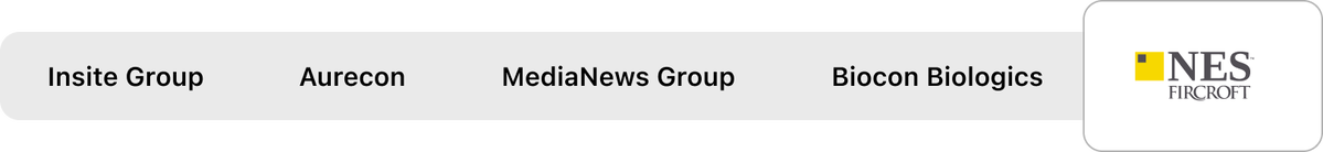 Insite. group, Aurecon, MediaNews Group, Biocon Biologics, and NES Ficoft