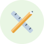 icon of a crossed pencil and ruler