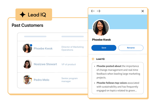 Product UI image representing Lead IQ