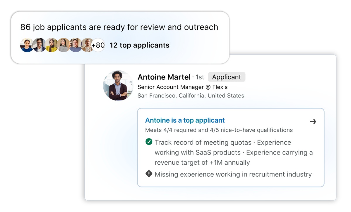 Hiring Assistant applicant review UI