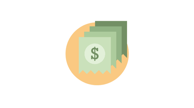 Stacked dollar bills illustration