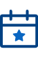 Um ícone de calendário com uma estrela destacada.