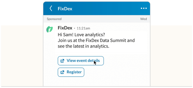 Mobile image of a Conversation Ads window.