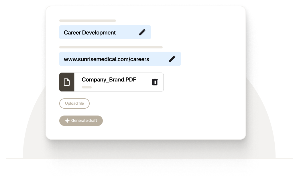 UI illustration representing AI content