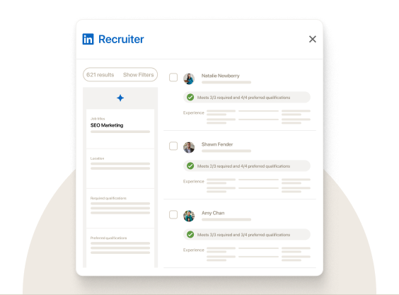 UI illustration representing top candidates