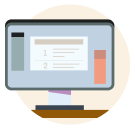 An illustration of a computer monitor.