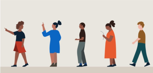 illustration of people heading to a meeting 