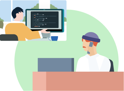 illustration of a person making a phone call