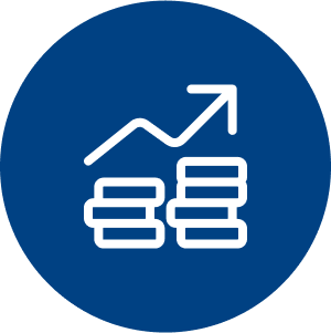 icon of an upward trending graph